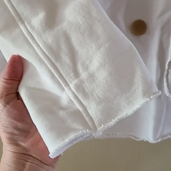 Frank & Eileen Belfast Triple Fleece Sweatshirt Peacoat White Jacket - Picture 8 of 17